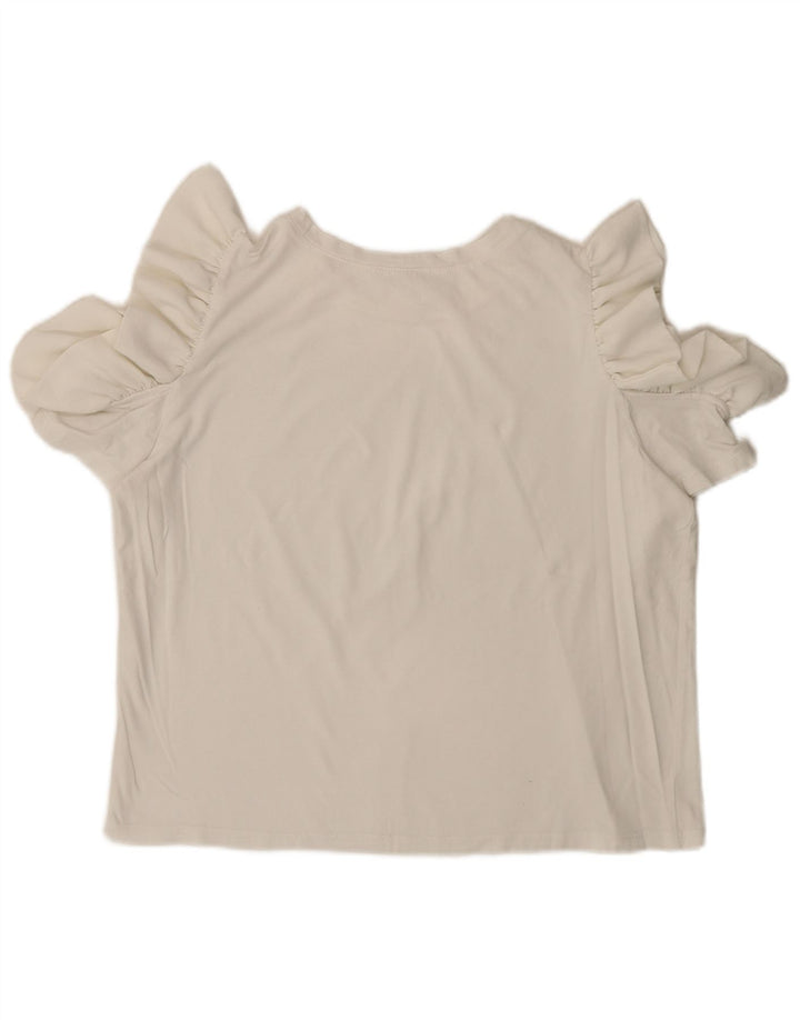 Zara Womens Crop Blouse Top UK 16 Large White