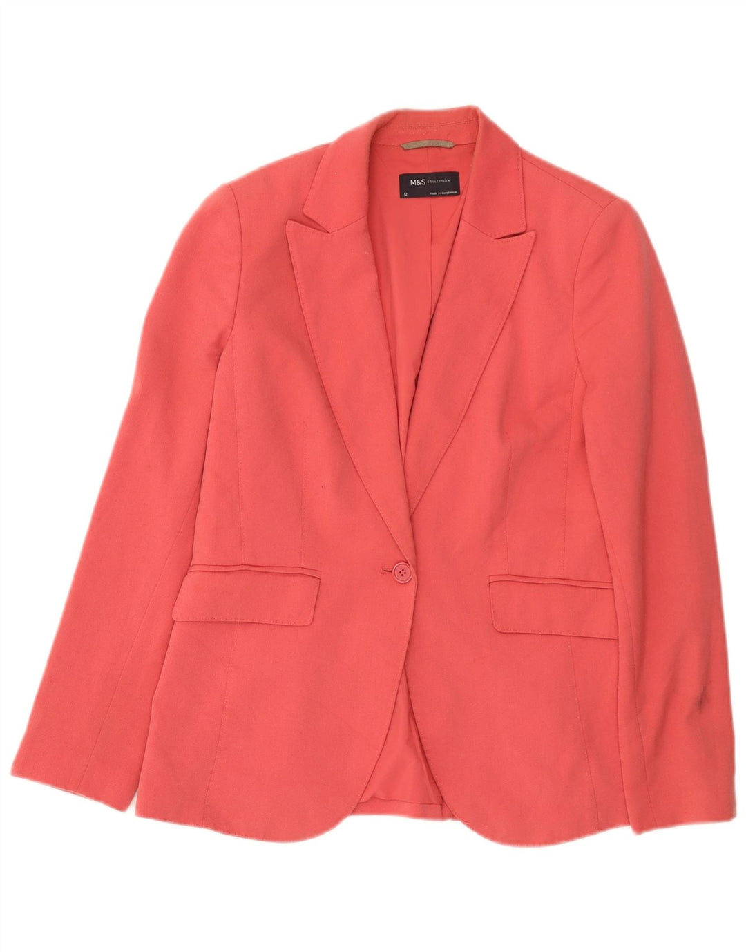 Giacca blazer a 1 bottone Marks & Spencer da donna UK 12 poliestere rosa medio