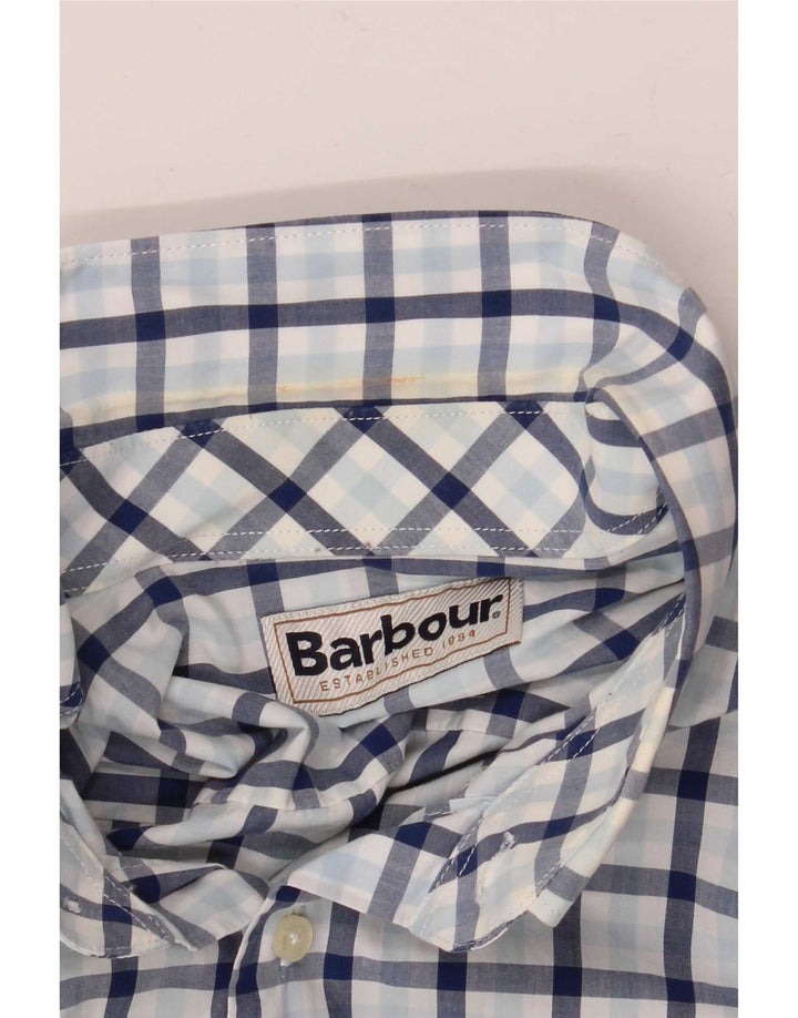 Koszula męska Barbour, bawełniana, w dużą niebieską kratkę