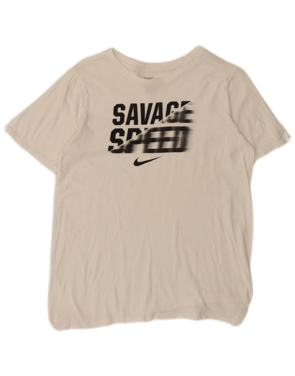 Chłopięcy T-shirt Nike o sportowym kroju z grafiką, 13-14 lat XL, biały