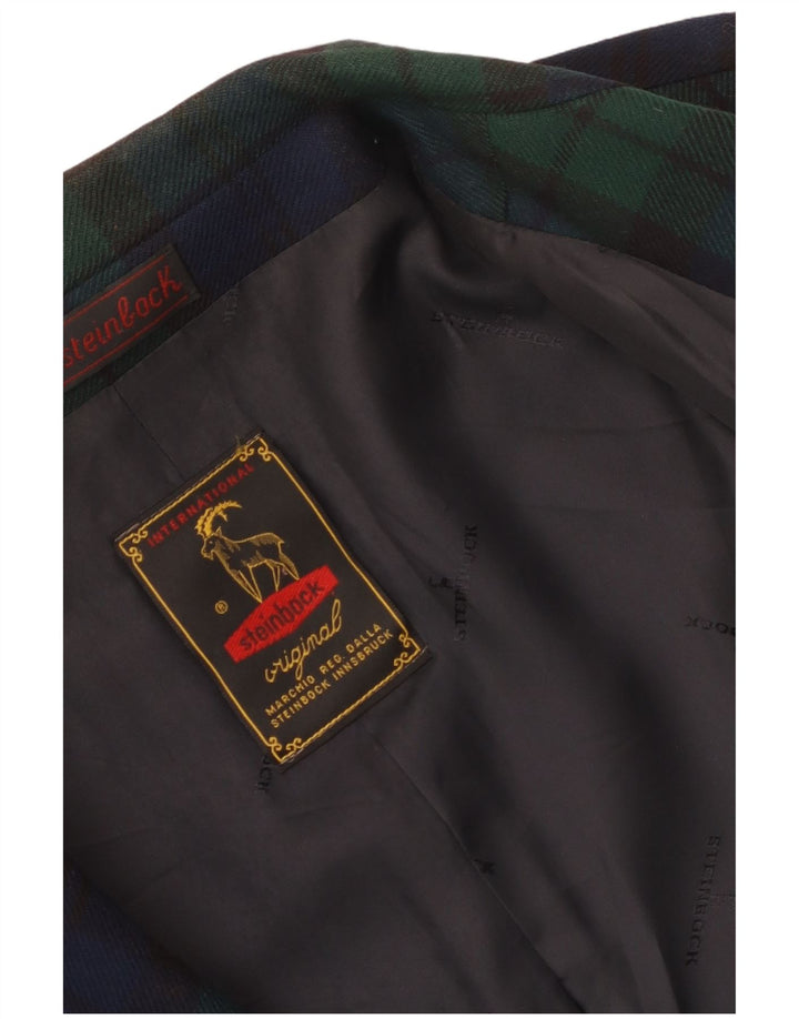 Steinbock Dame 3 Button Blazer Jacket UK 18 XL Navy Blue Check