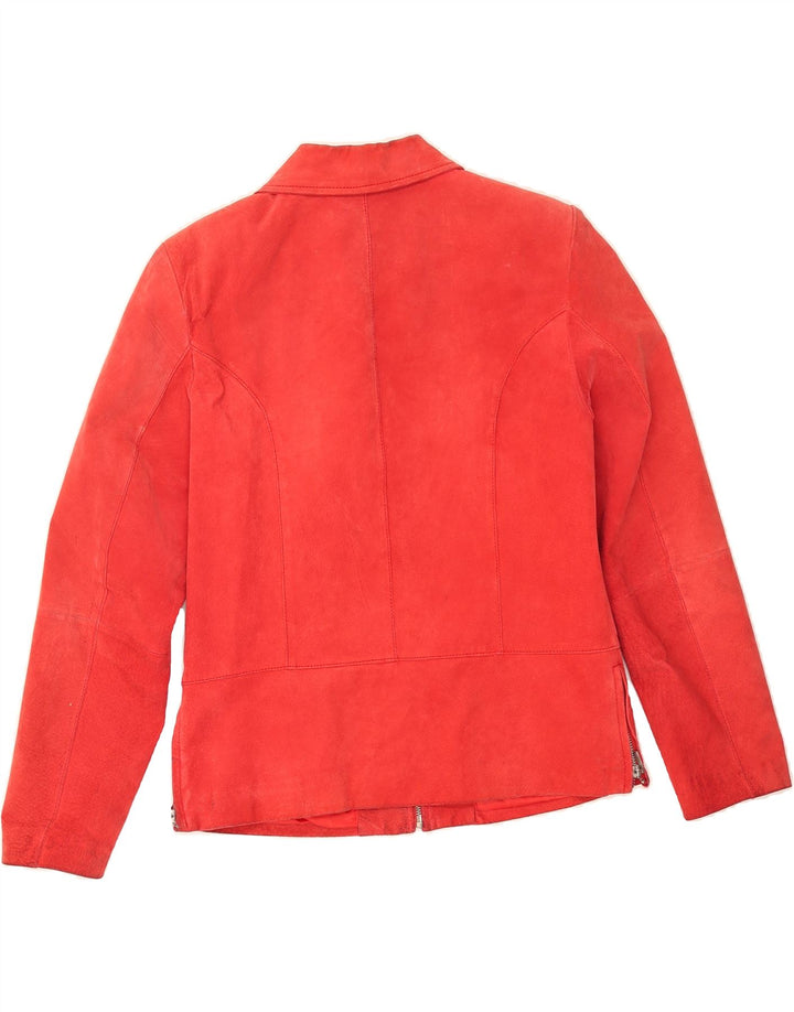 JOY Womens Suede Jacket EU 36 Small Red Leather Vintage Joy and Second-Hand Joy from Messina Hembry 