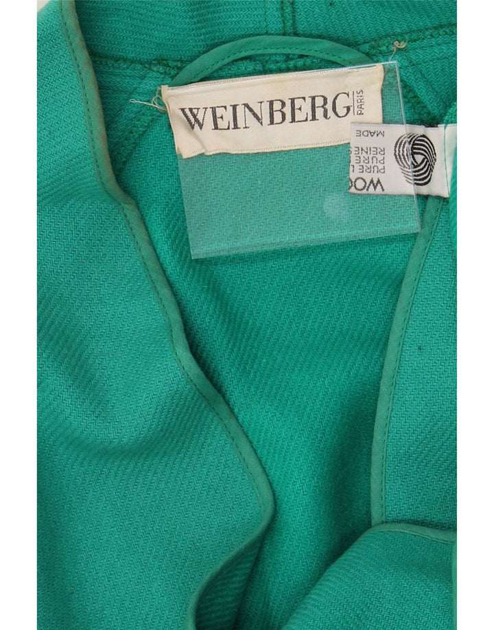 WEINBERG Womens 2 Button Blazer Jacket UK 14 Large Green Wool Vintage Weinberg and Second-Hand Weinberg from Messina Hembry 