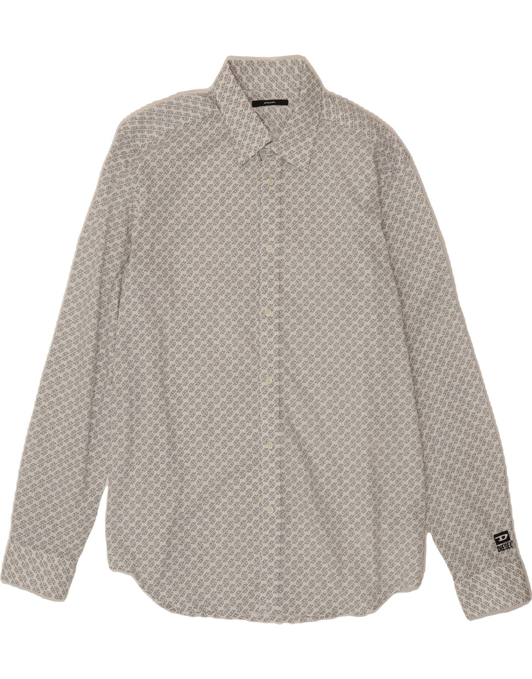 DIESEL Mens Abstract Pattern Shirt XL White Cotton Vintage Diesel and Second-Hand Diesel from Messina Hembry 