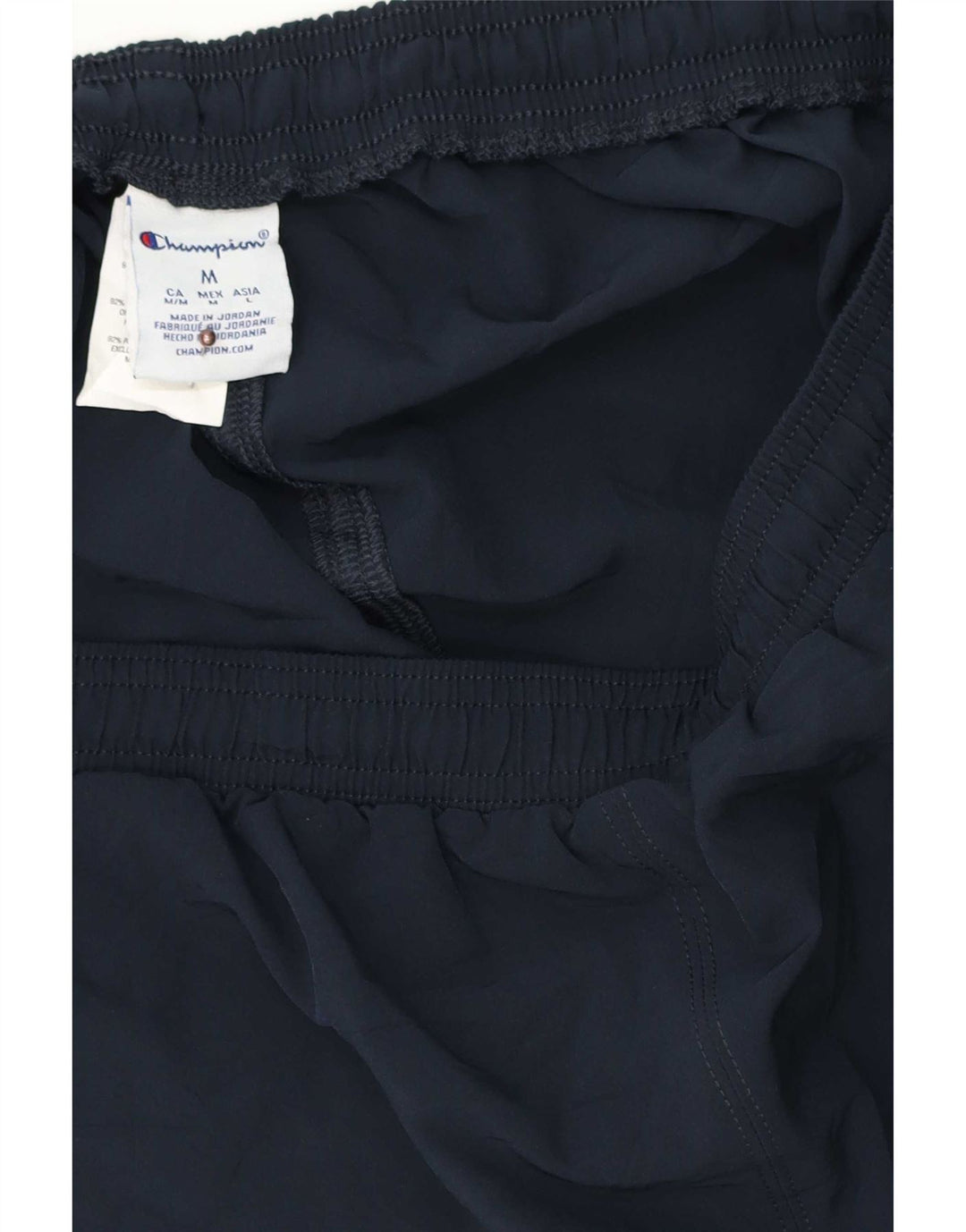 Champion Womens Graphic Sport Shorts UK 12 Medium Navy Blue Polyester