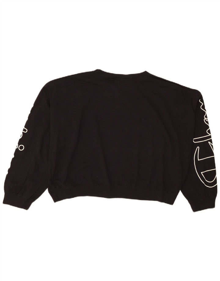 Pulover cu grafic supradimensionat Champion pentru femei UK 14 Medium Negru
