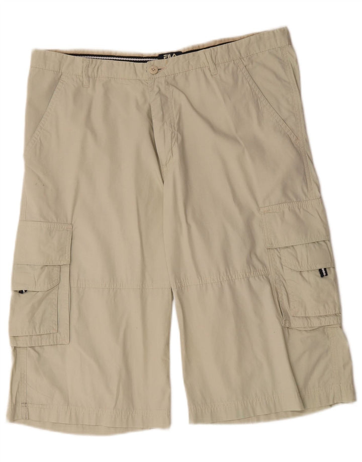 FILA Mens Cargo Shorts W36 Large Beige Cotton