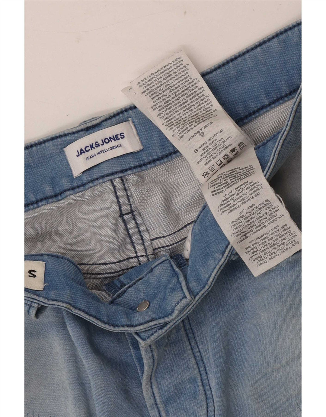 Jack & Jones Mens Distressed Denim Shorts Small W29 Blue Cotton