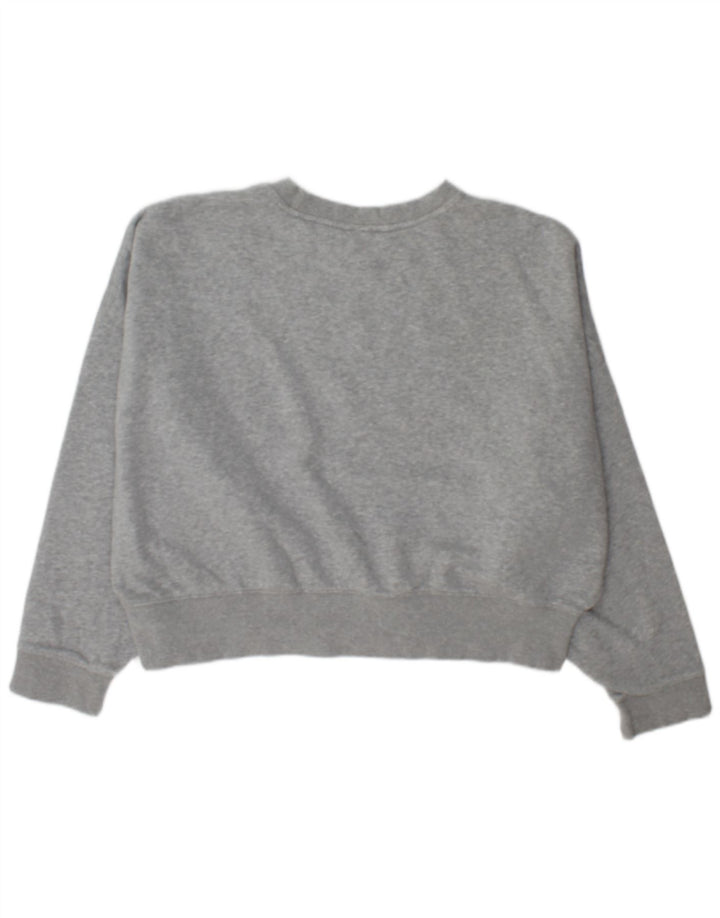Adidas Womens Oversized Sweatshirt Jumper UK 14 Large  Grey Cotton