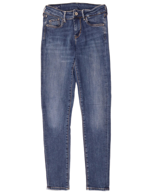 PEPE Jeans feminino cintura regular slim fit skinny W26 L30 algodão azul