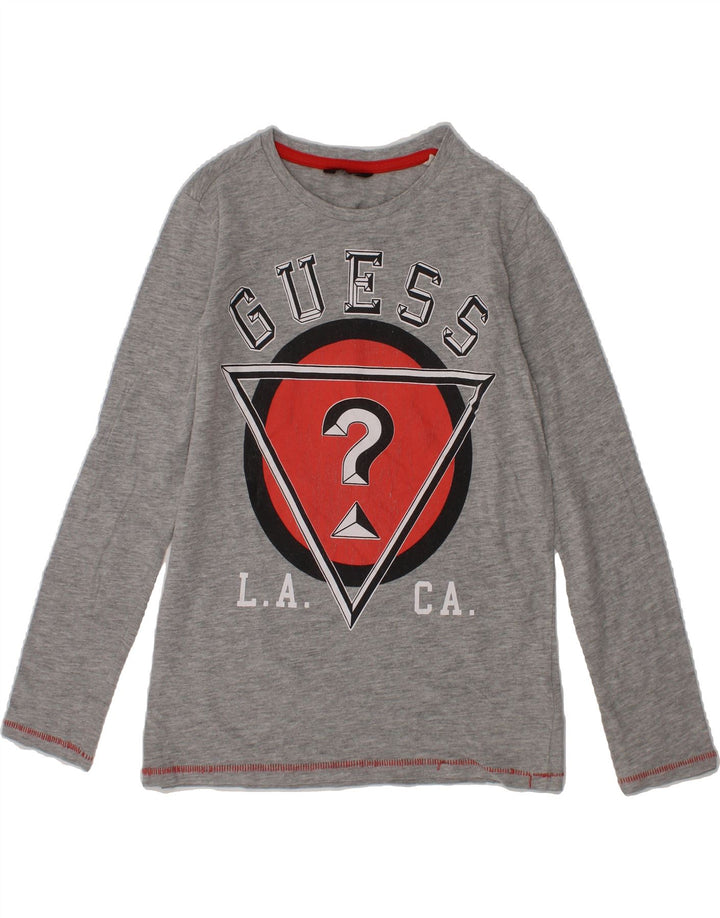 GUESS Boys Graphic Top Long Sleeve 7-8 Years Grey Cotton Vintage Guess and Second-Hand Guess from Messina Hembry 
