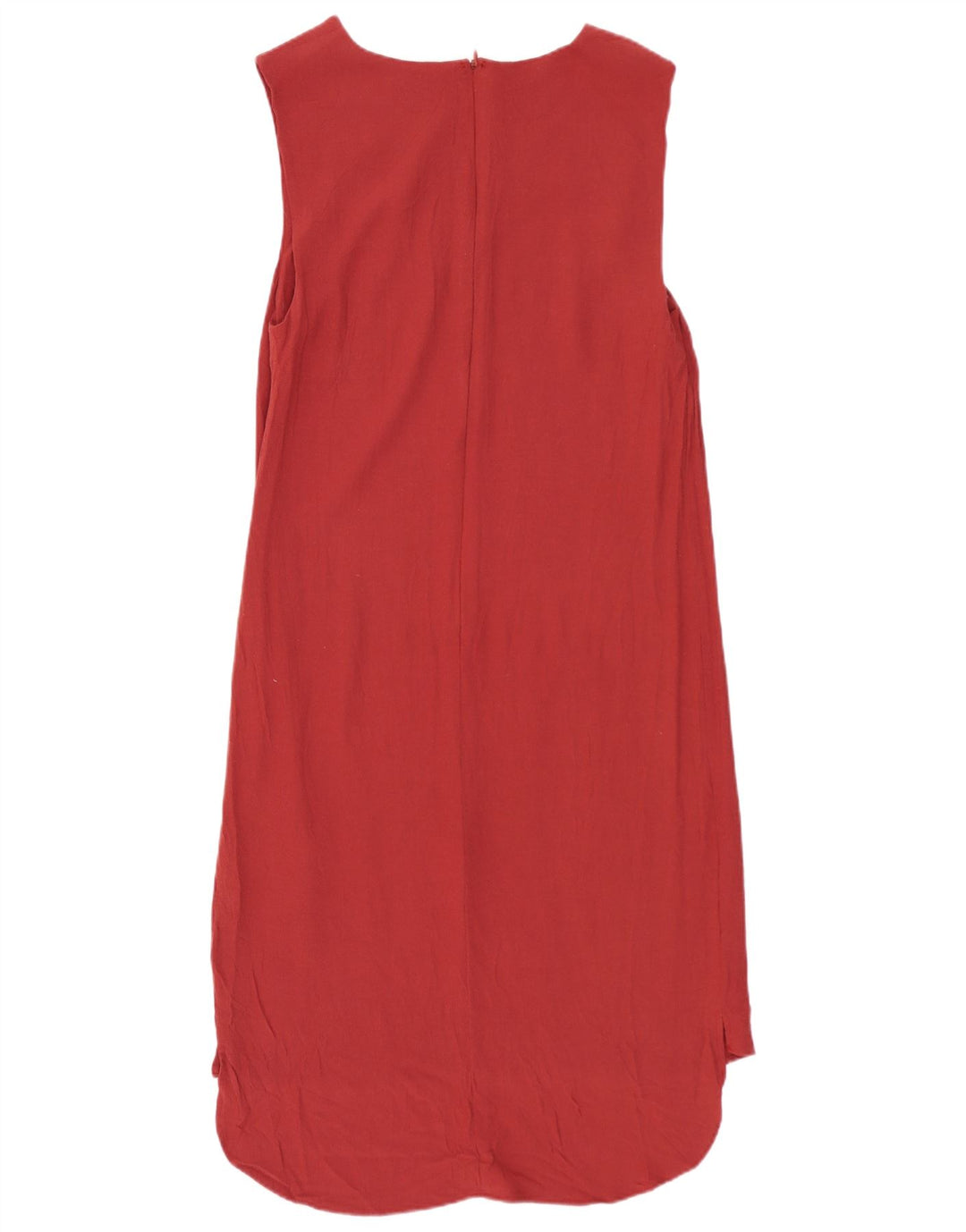 Marks & Spencer Womens Sleeveless Shift Dress UK 10 Small Red Viscose