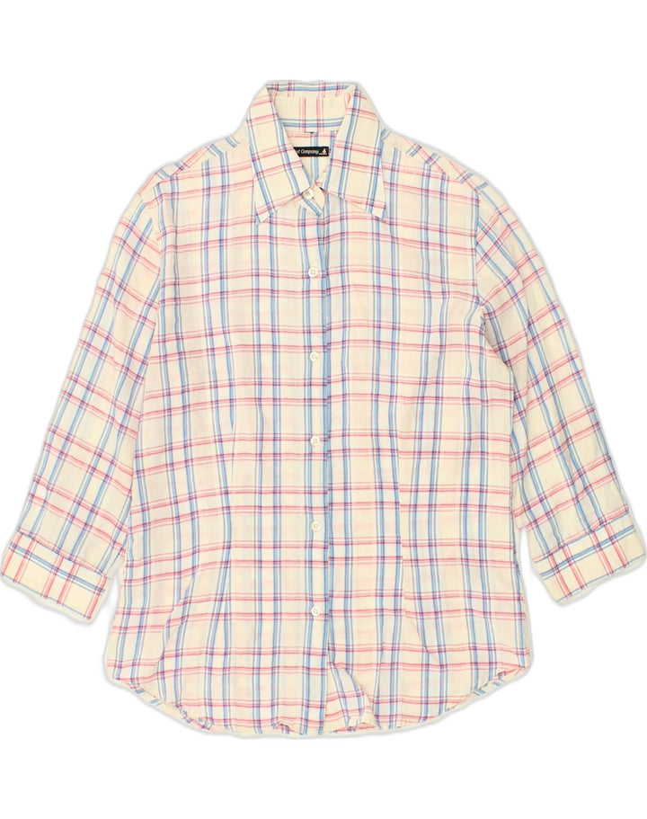 BEST COMPANY Womens 3/4 Sleeve Shirt UK 12 Medium Multicoloured Check | Vintage Best Company | Thrift | Second-Hand Best Company | Used Clothing | Messina Hembry 