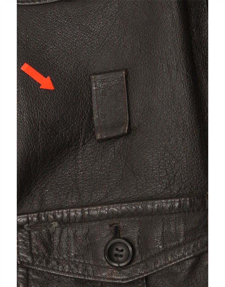 VINTAGE Mens Leather Jacket UK 42 XL Black Classic Vintage Vintage and Second-Hand Vintage from Messina Hembry 