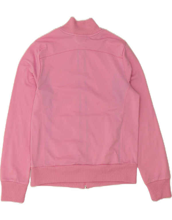 PUMA Womens Tracksuit Top Jacket UK 14 Medium Pink Colourblock Polyester