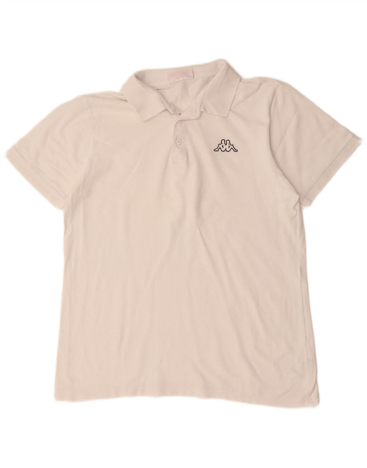 KAPPA Mens Polo Shirt Large White Cotton