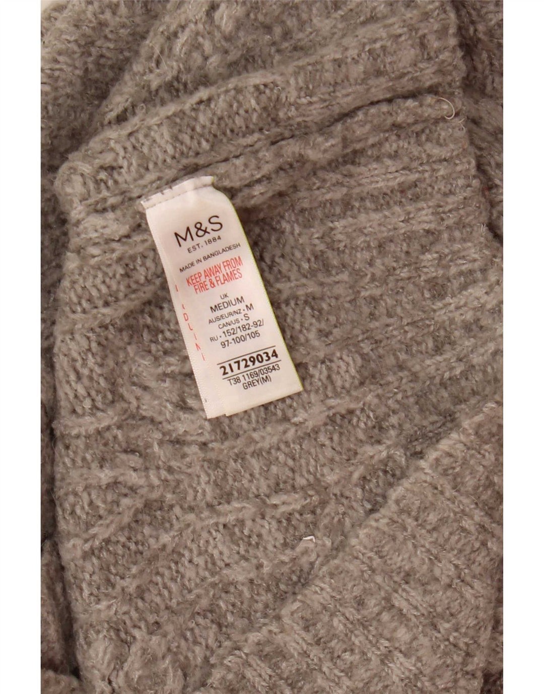 Marks & Spencer Dame Oversized rullehals sweater UK 14 Medium Grey