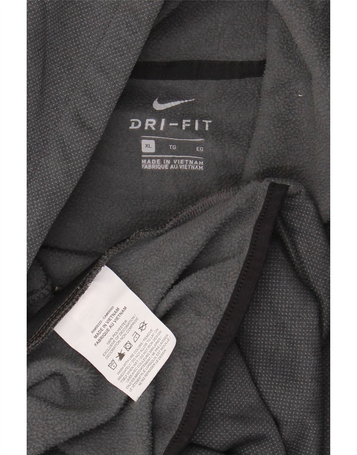NIKE Mens Dri Fit Zip Hoodie Sweater XL Grey Polyester Vintage Nike and Second-Hand Nike from Messina Hembry 