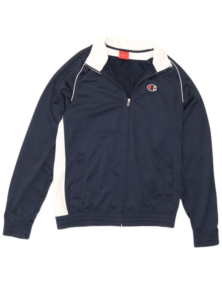 Champion Herren-Trainingsanzug-Oberteil, Mittelgroßes marineblaues Farbblock-Polyester