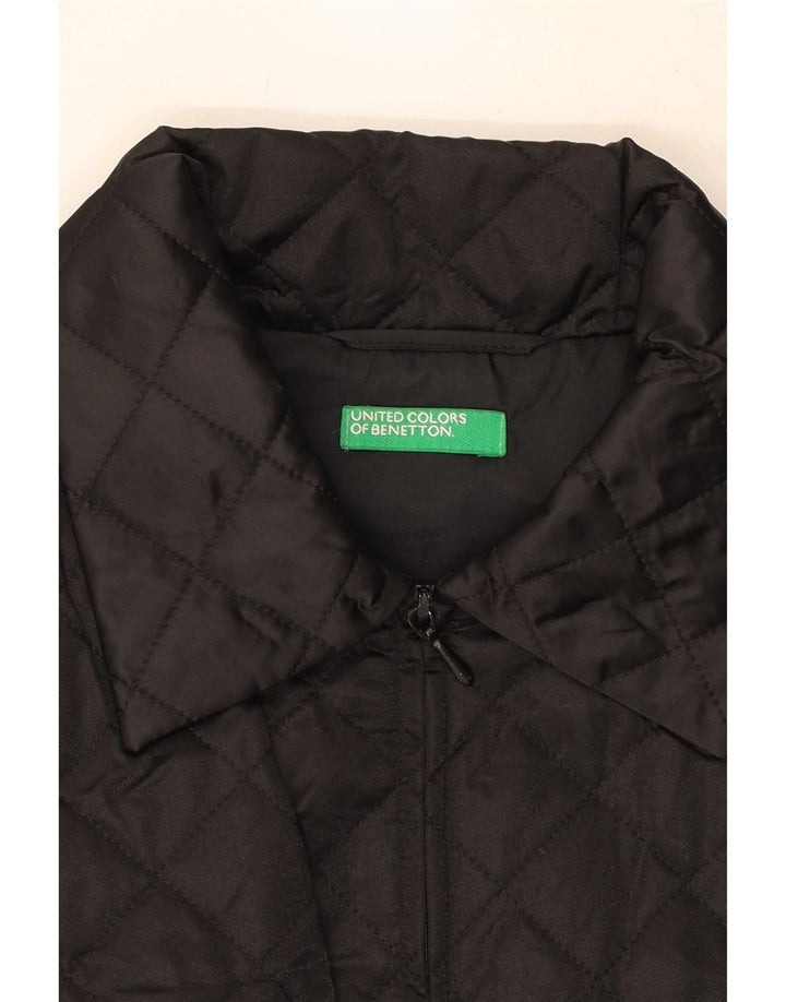 Benetton Damen Steppweste UK 16 Large Schwarz Polyamid