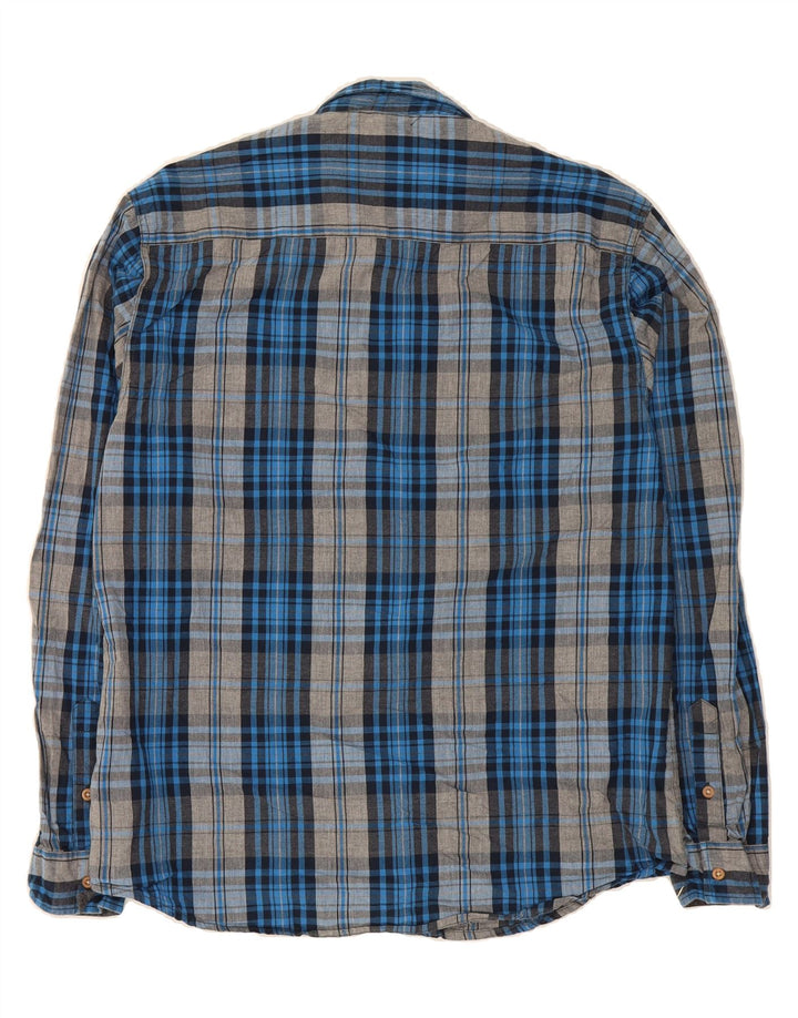 JACK & JONES Mens Shirt XL Blue Plaid Cotton Vintage Jack & Jones and Second-Hand Jack & Jones from Messina Hembry 