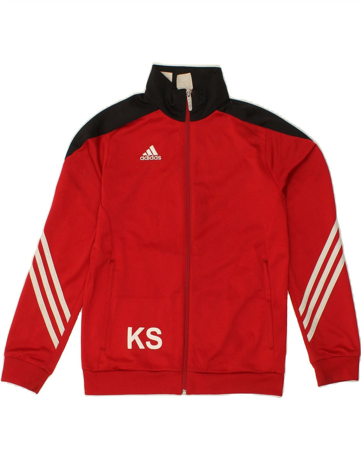 ADIDAS Boys Graphic Tracksuit Top Jacket 11-12 Years Large  Red Vintage Adidas and Second-Hand Adidas from Messina Hembry 
