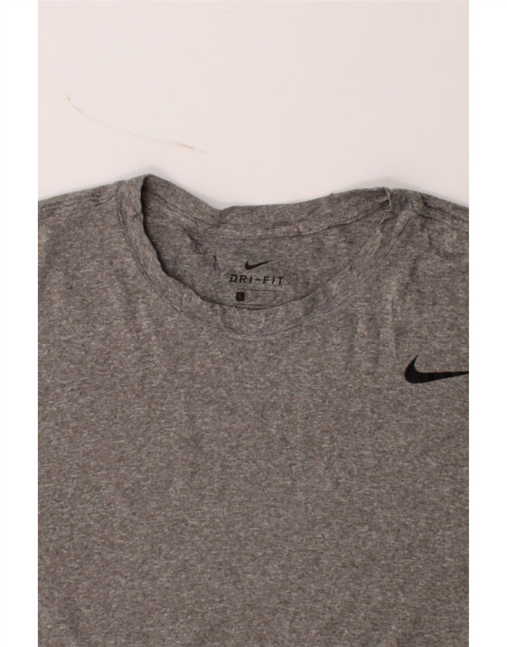 NIKE Mens Dri Fit T-Shirt Top Large Grey Vintage Nike and Second-Hand Nike from Messina Hembry 