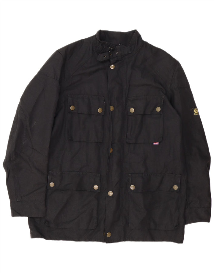 BELSTAFF Mens Utility Jacket UK 38 Medium Black Cotton