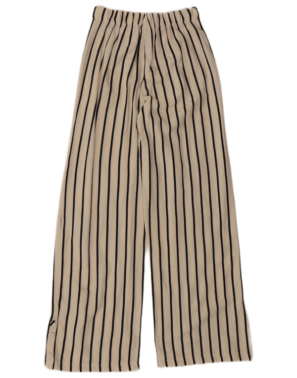 Pantaloni casual a gamba larga per ragazze Zara 13-14 anni W22 L27 Gessato beige