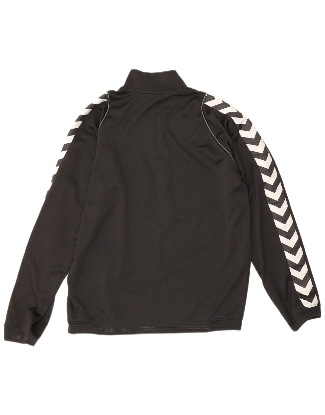 Felpa da uomo con collo con zip grafica Hummel, maglione, poliestere nero medio