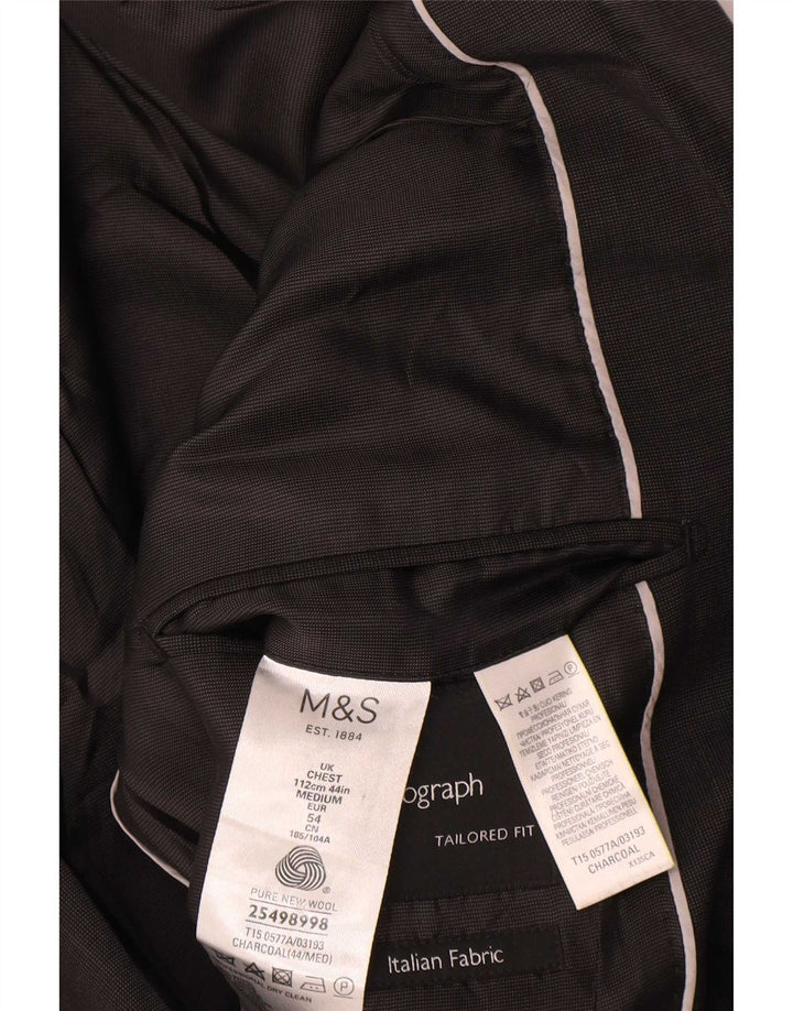 Marks & Spencer Herre Autograph 2 Button Blazer Jacket UK 44 XL Sort Uld