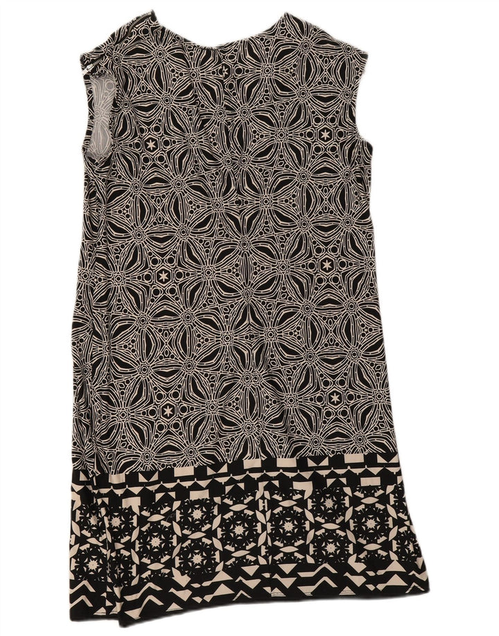 Wallis Womens Sleeveless Shift Dress UK 12 Medium Black Geometric Polyester