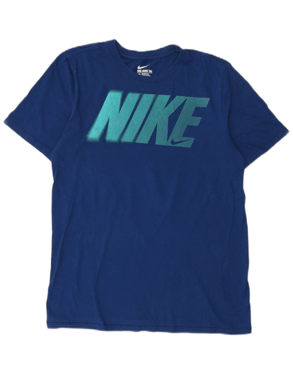 Nike Mens Athletic Cut Graphic T-Shirt Top Medium Navy Blue
