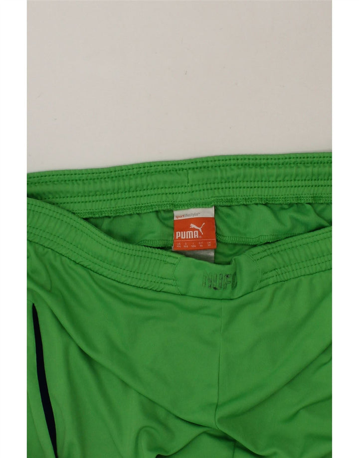 PUMA Boys Sport Shorts 13-14 Years  Green Vintage Puma and Second-Hand Puma from Messina Hembry 