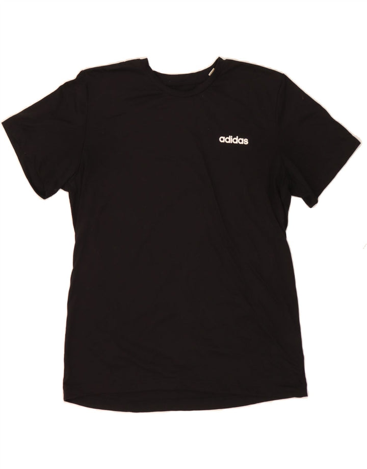 ADIDAS Mens Climalite Graphic T-Shirt Top Large Black Polyester Vintage Adidas and Second-Hand Adidas from Messina Hembry 