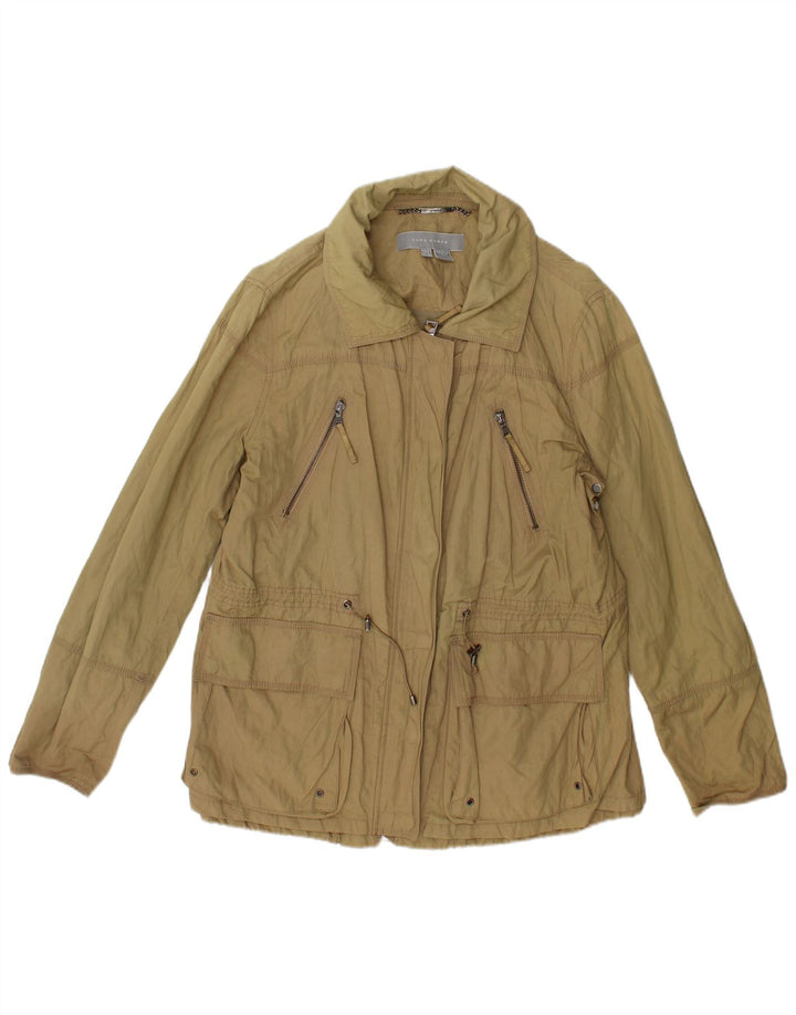 Zara Mujer Chaqueta Utilitaria UK 46 Grande Algodón Caqui