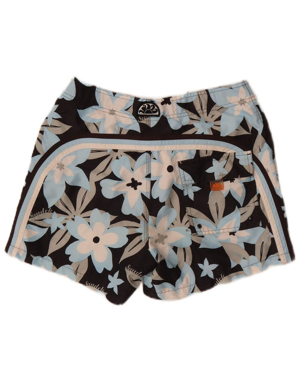 Sundek Damen Badeshorts UK 10 Small Schwarz geblümt