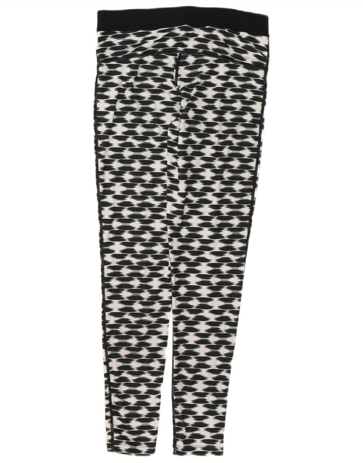 NIKE Womens Dri Fit Leggings UK 8 Small  Black Geometric Polyester