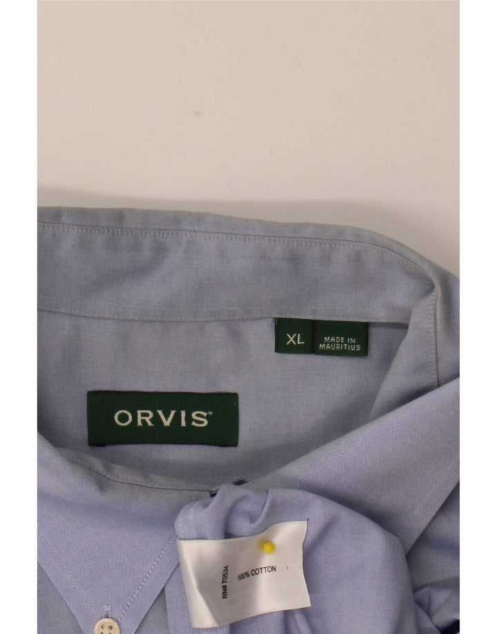 Camisa Orvis Hombre XL Algodón Azul