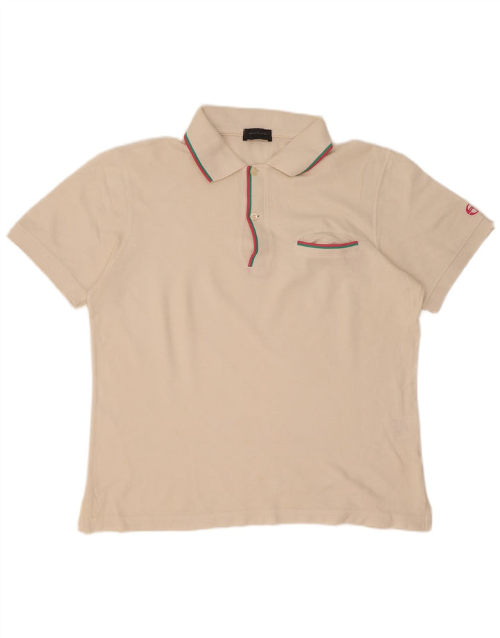 Sergio Tacchini Polo para hombre EU 48 Mediano Blanco Algodón