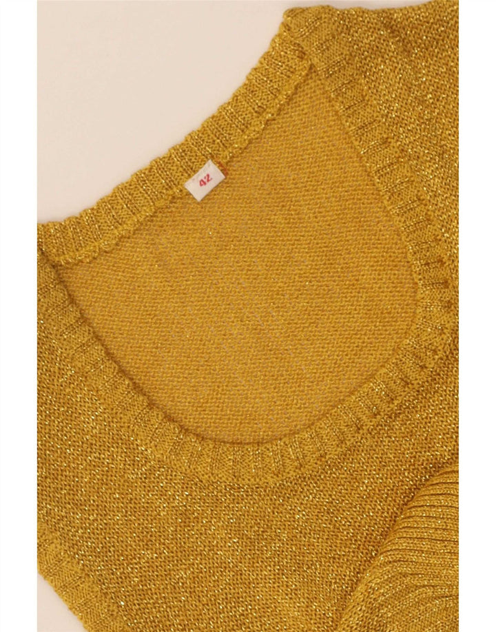 vintage Womens Crop Vest Débardeur IT 42 Or Moyen