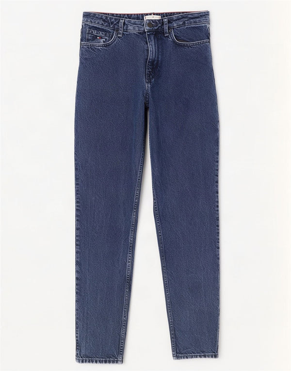 Tommy Hilfiger Damen Gramercy High Rise Tapered Jeans W28 L32 Blaue Baumwolle