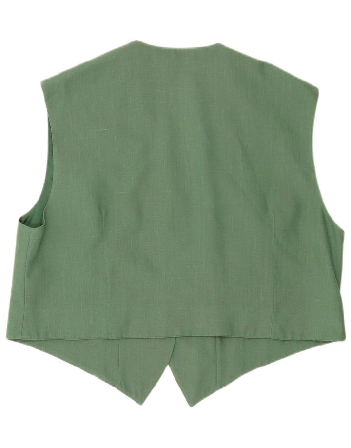 Vintage Womens Waistcoat IT 48 XL Green Polyester