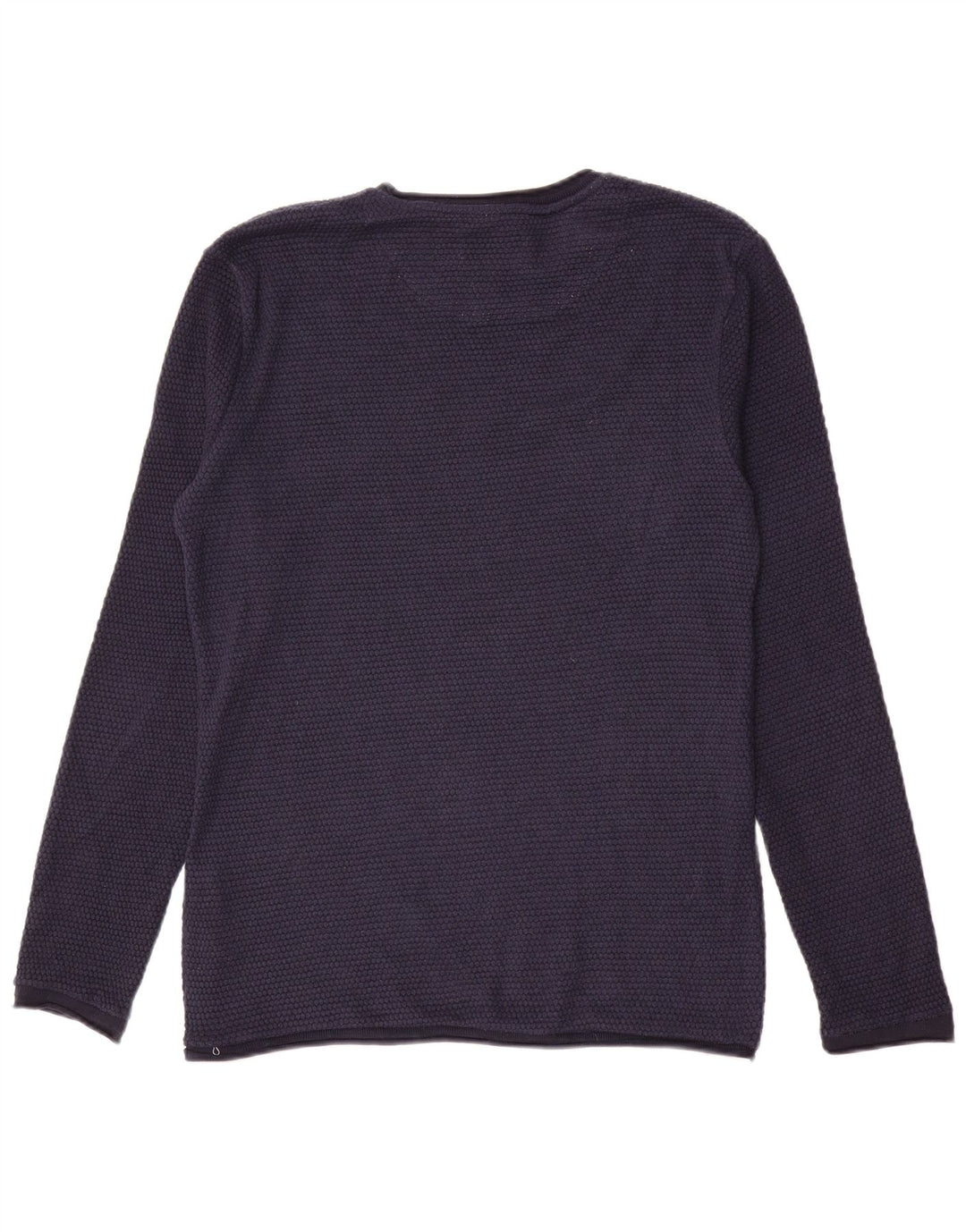 Zara Mens Crew Neck Jumper Sweater Large Azul Marino Poliéster