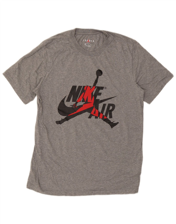 Jordan Mens Graphic T-Shirt Top Medium Grey Cotton