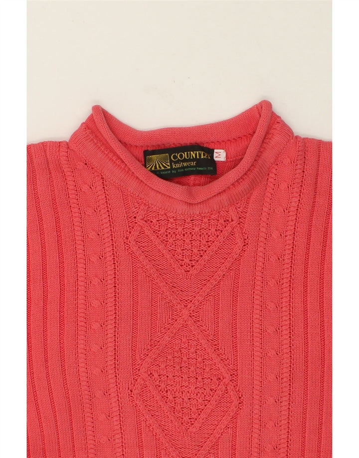 COUNTRY Womens Oversized Turtle Neck Jumper Sweater UK 14 Medium Pink Vintage Country and Second-Hand Country from Messina Hembry 