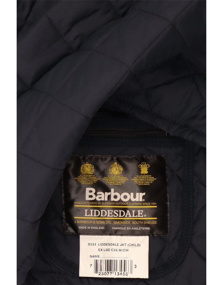 Barbour Boys LIDDESDALE Quilted Jacket 12-13 Years Navy Blue