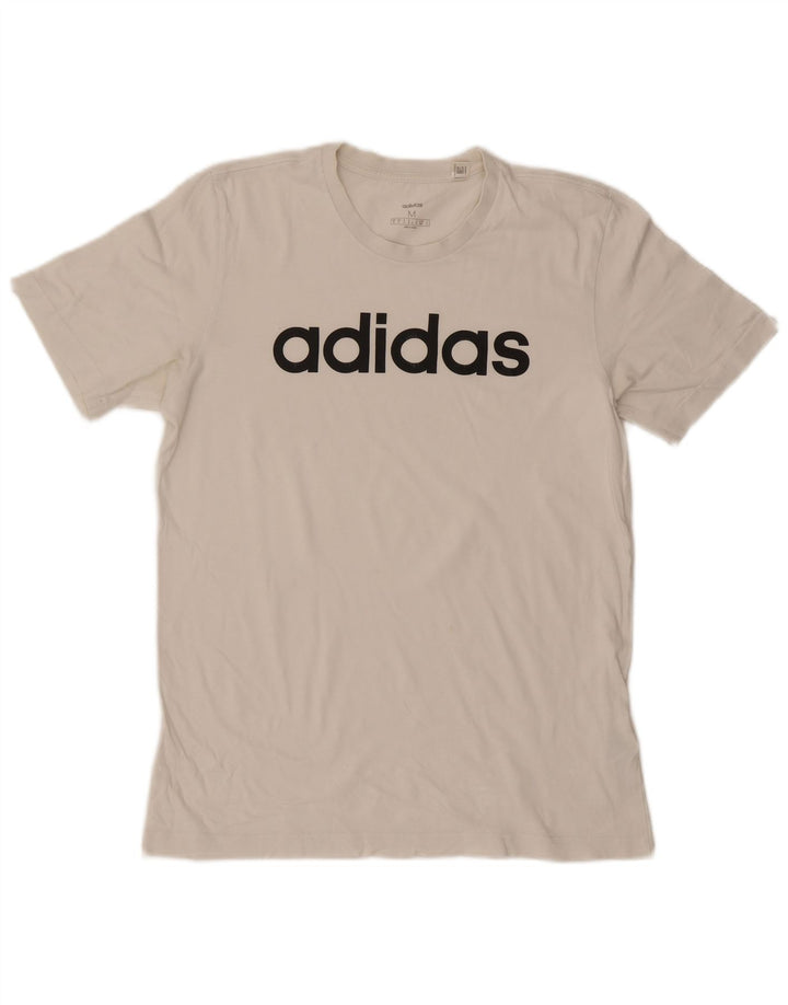 Adidas Mens Graphic T-Shirt Top Medium White Cotton