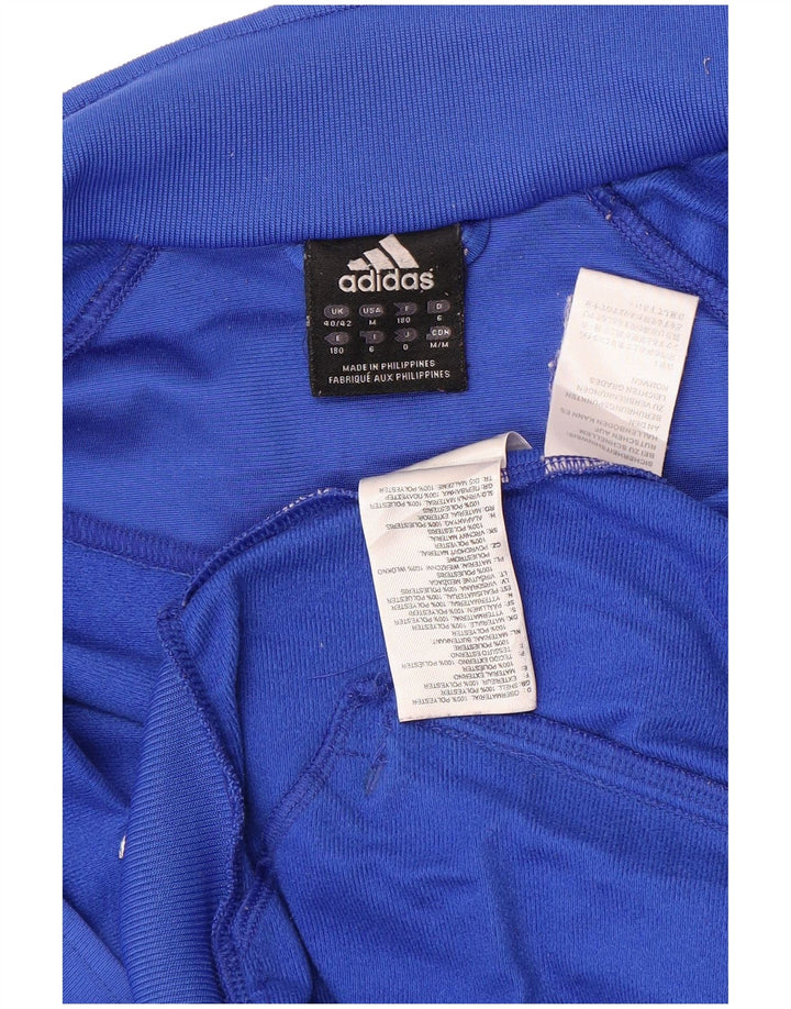 Adidas Herren-Trainingsanzug-Oberteiljacke UK 40/42 Mittelblaues Colourblock-Polyester