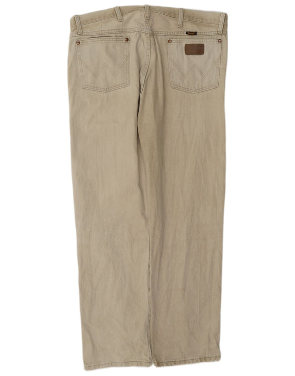 Wrangler Męskie proste dżinsy W38 L32 Beżowa bawełna